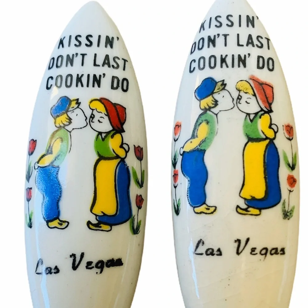 Kissing Don’t Last Cooking Do Porcelain Spoon and Fork Serving Set
